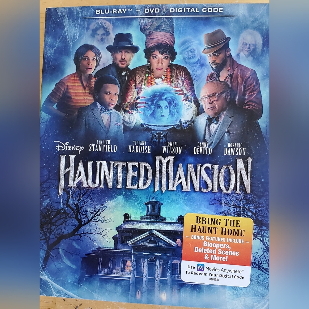 Disney Haunted Mansion Blu-Ray with Blue and White Cover